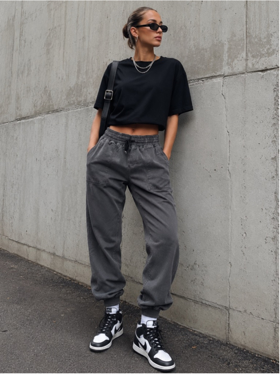 ZARA Pants - Zara Gray Cargo Jogger Pants XS Utility Pocket Drawstring Casual Relaxed